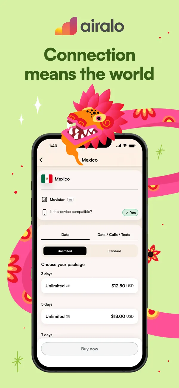 Airalo app screen 1