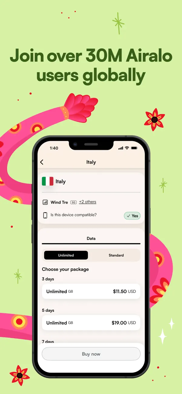 Airalo app screen 3