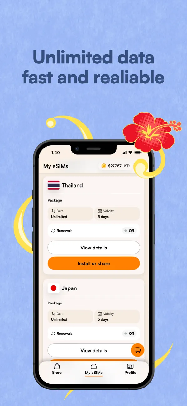 Airalo app screen 4