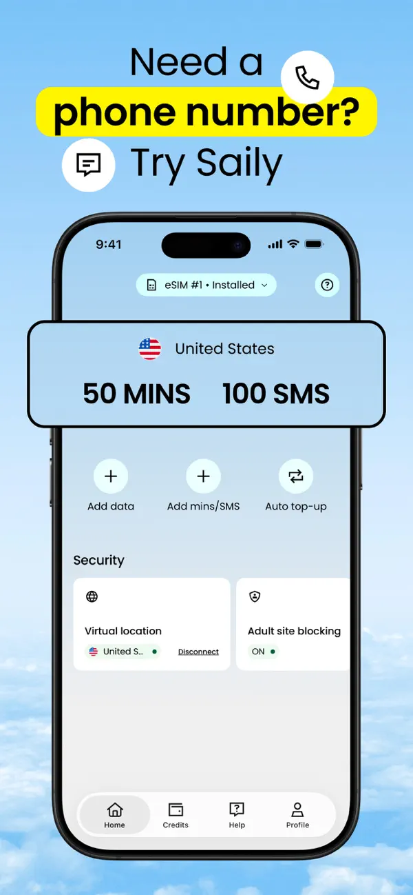 Saily app screen 2